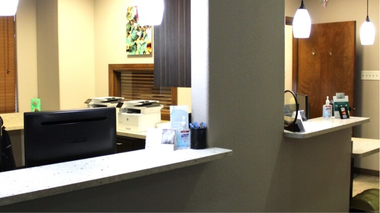 Front desk in dental office