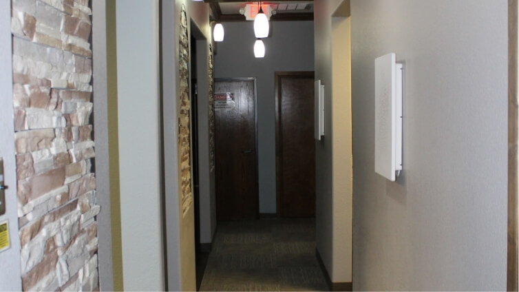 Dental office hallway